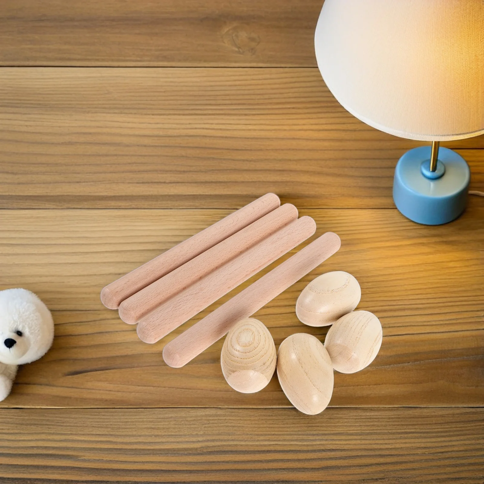 1 Juego de palos de ritmo de madera, agitadores de huevos, conjunto de instrumentos musicales de percusión, agitadores de mano de claves de madera de 8 pulgadas para música de niños
