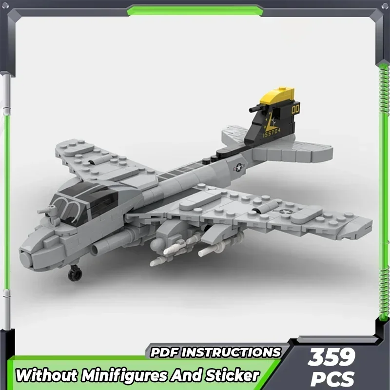 Moc Building Bricks Military Model 1:72 A-6E Intruder Fighter Technology Modular Blocks Gifts Christmas Toys DIY Sets Assembly