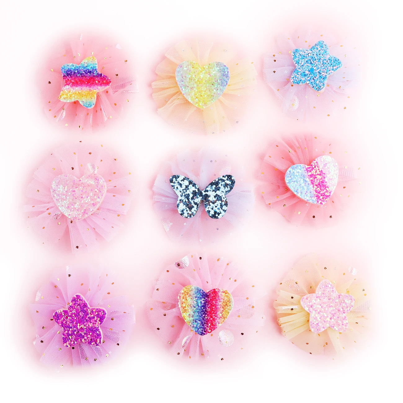 10 Stück handgefertigte glitzernde Haarspangen für Mädchen, Spitzen-Haarspangen, Alligator-Clips & Haarschleifen, niedliche Haaraccessoires für Mädchen – Detail 6
