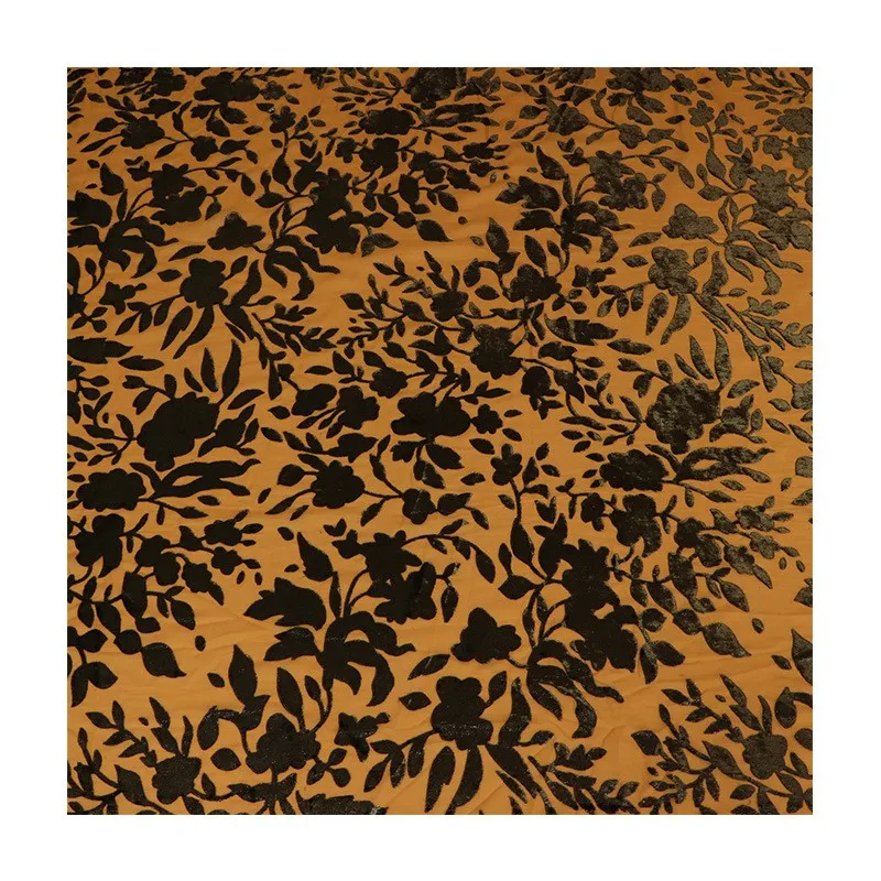 Tecido de brocado aveludado de seda semi-lustrous tecido de veludo manchado e em relevo para camisolas saias cheongsam