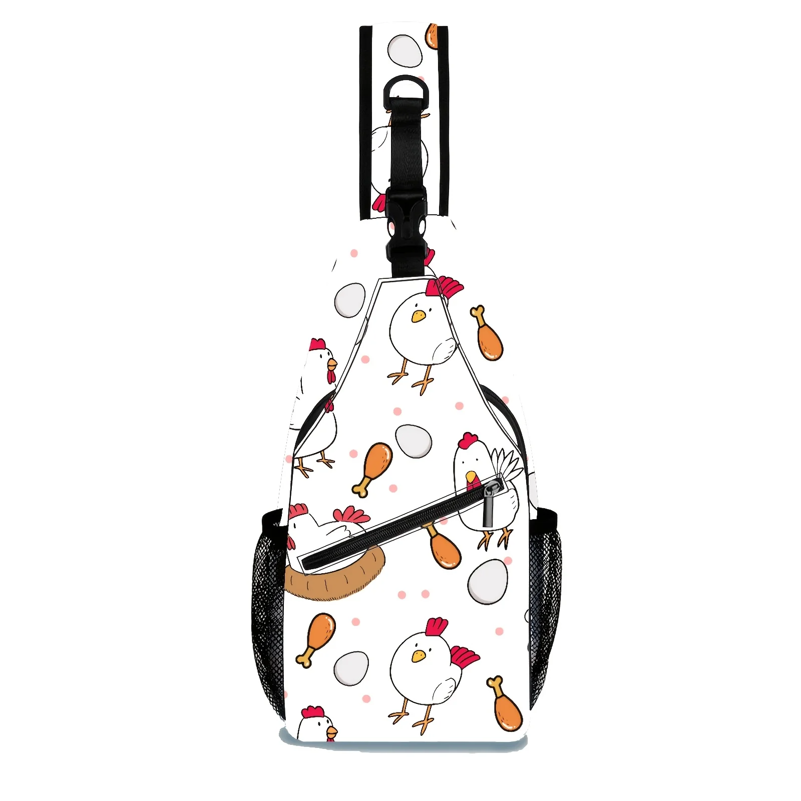 1 Personalized Adjustable Men'S Bow Tie, All-Over Cute Chick Pattern Crossbody Bag, Easy White Background