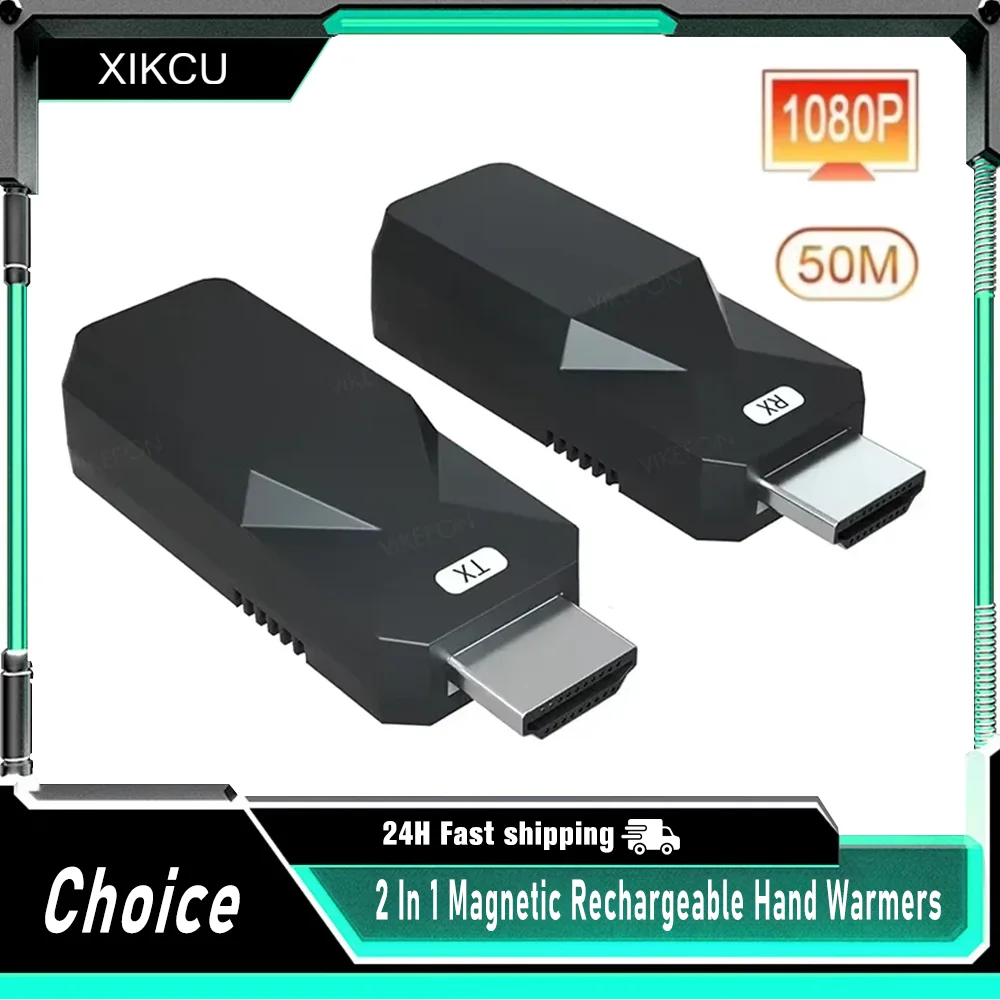 50M Wireless Video Transmitter and Receiver HDMI-Compatible Extender Display Adapter Cable Screen Mirror for Camera PC To TV