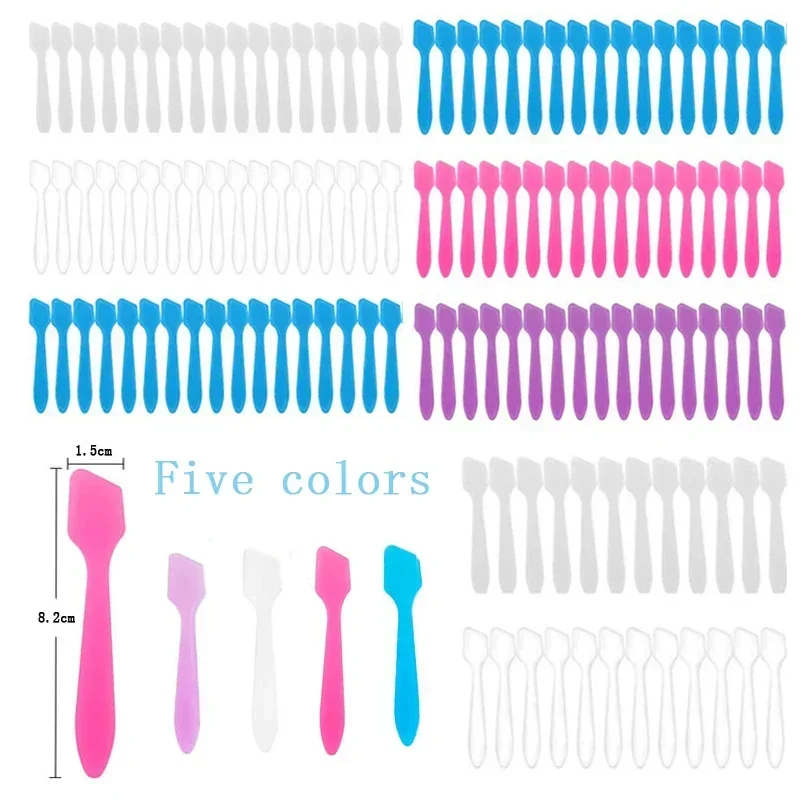 

300Pcs Mini Plastic Mask Spatula Spoon Travel Portable Disposable Cream Stick Mix And Sampling Cosmetic Tools For Lotion LipBlam