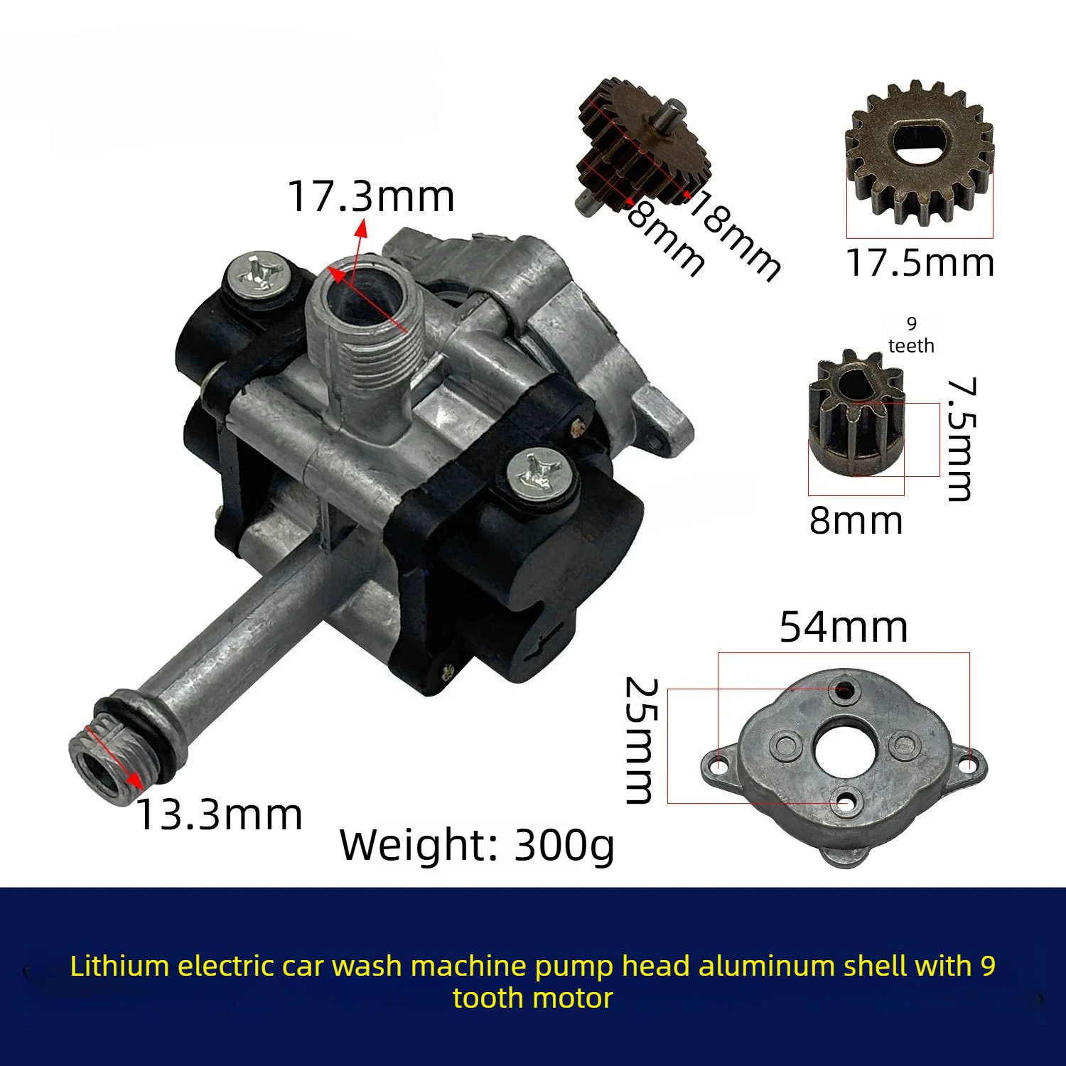 1pc For High Pressure Cleaners Pneumatic High Pressure Water Pump Outdoor Use Silver Metal Water Pump For Cleaning Black Finish
