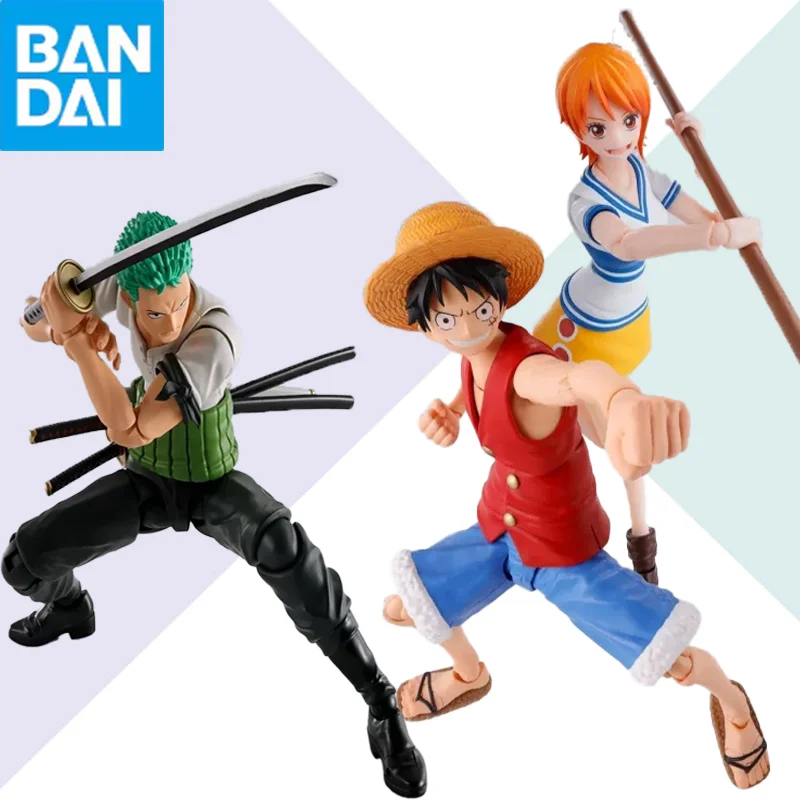 

BANDAI Genuine One Piece S.H.Figuarts Monkey D.Luffy Nami Romance Dawn Action Anime Figure Collectible Model Toys Gift Children