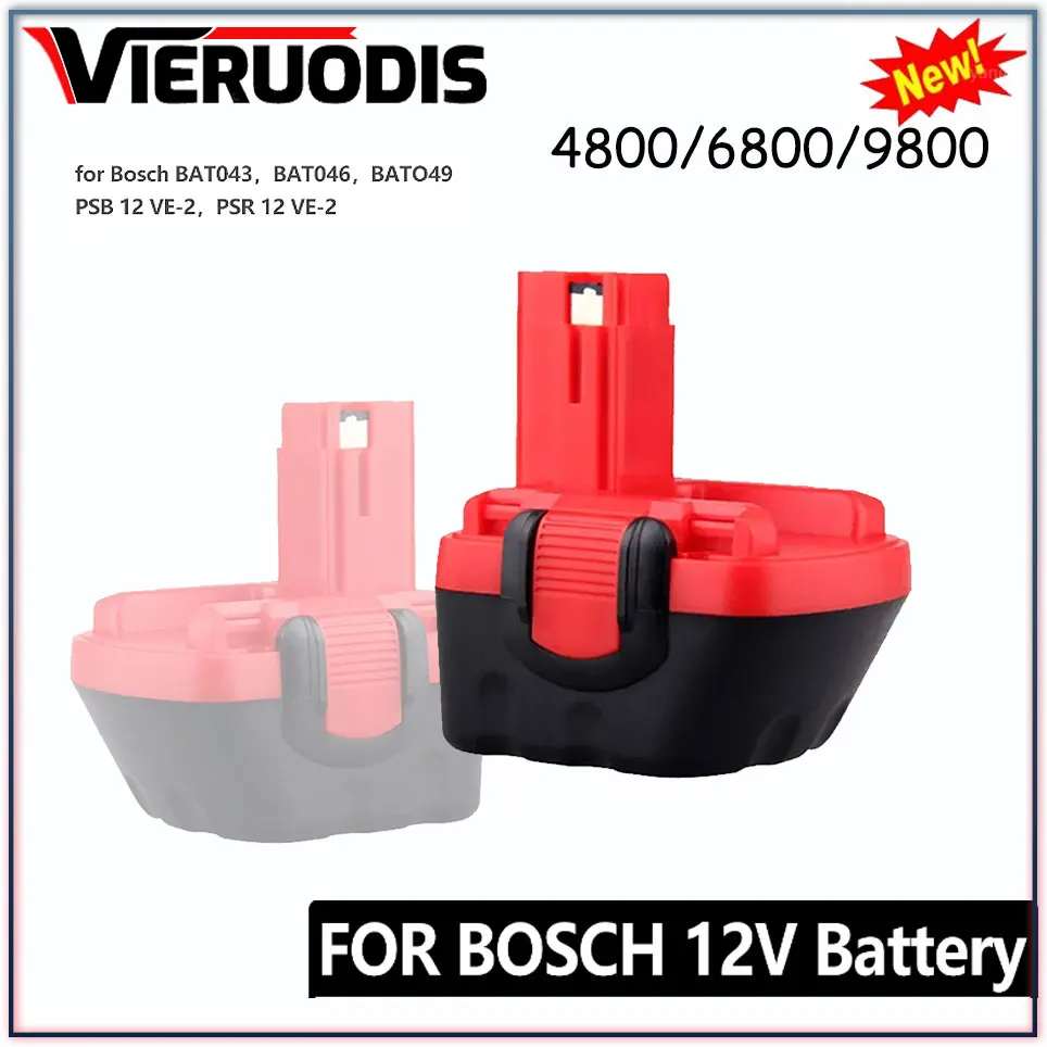 

For Bosch 12V 9.8Ah PSR 1200 Rechargeable Battery GSR 12V AHS GSB GSR 12VE-2 BAT043 BAT045 BAT046 BAT049 BAT120 BAT139 Newest