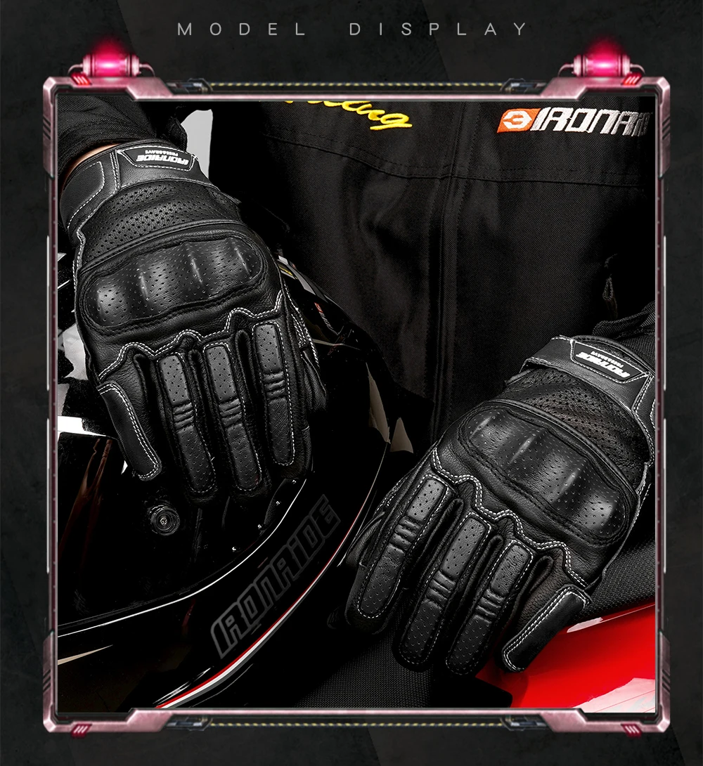 

Men Retro Leather Motorcycle Gloves Moto Motocross Motorbike Guantes Cycling Gloves Protective Vintage Style Warm Glove