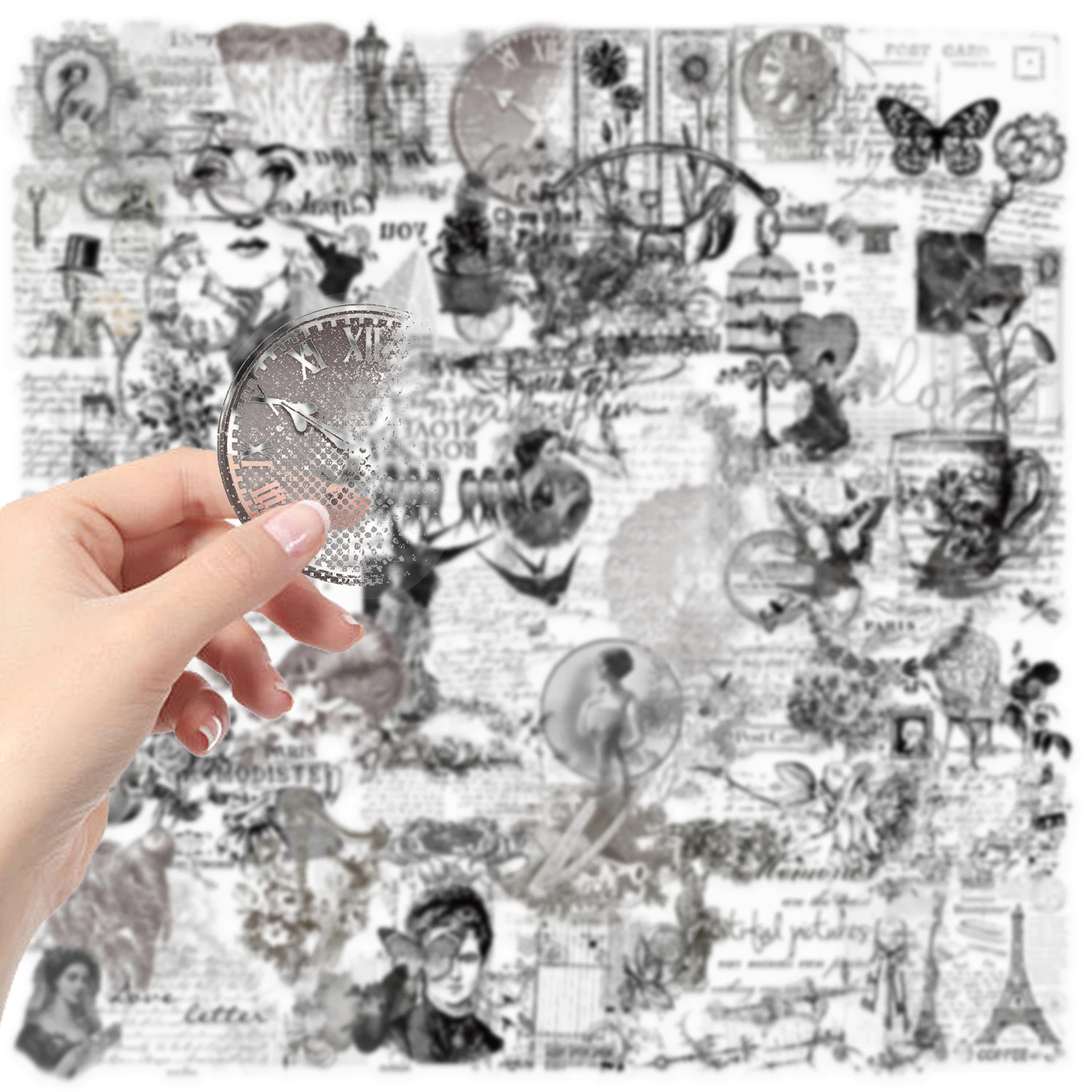 58 قطعة من ملصقات الكتابة على الجدران ذات المشبك العتيق، ملصقات مقاومة للماء للحيوانات الأليفة لزجاجة المياه والكمبيوتر المحمول وسجل القصاصات وحزمة ملصقات ألواح التزلج #4