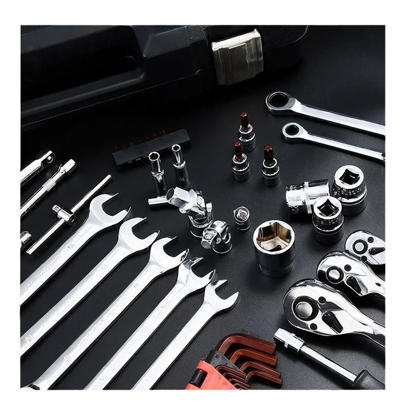 

Auto repair hardware tool set, multi-functional sleeve wrench set, ratchet wrench, car repair toolbox