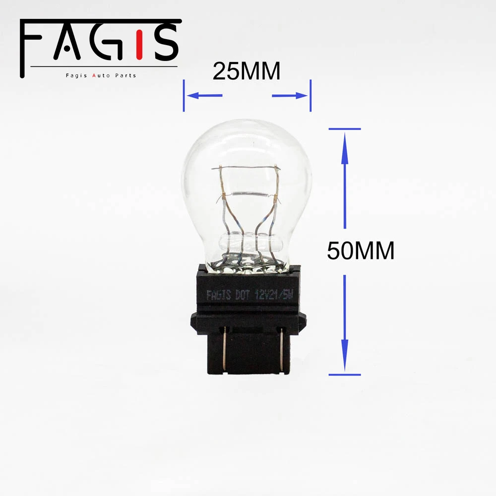 Fagis 10pcs T25 3156 3157 12V 21W 21/5W Clear Car External Turn Signal Bulb Halogen Lamp Brake Light Amber White Taillight