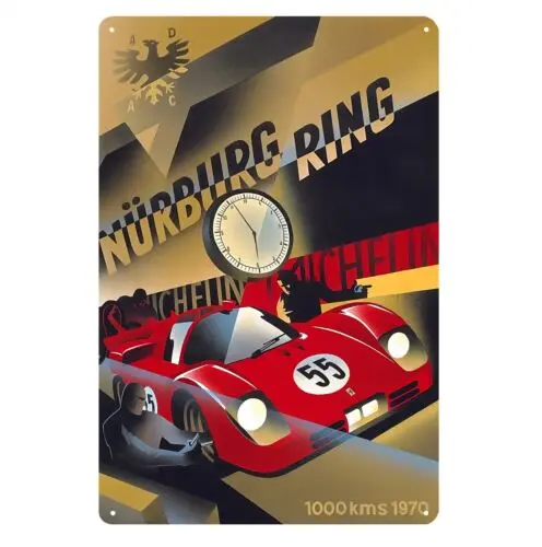 Nurburgring Race Retro Metal Poster Vintage Car Decor Tin Sign 20x30cm Plaque