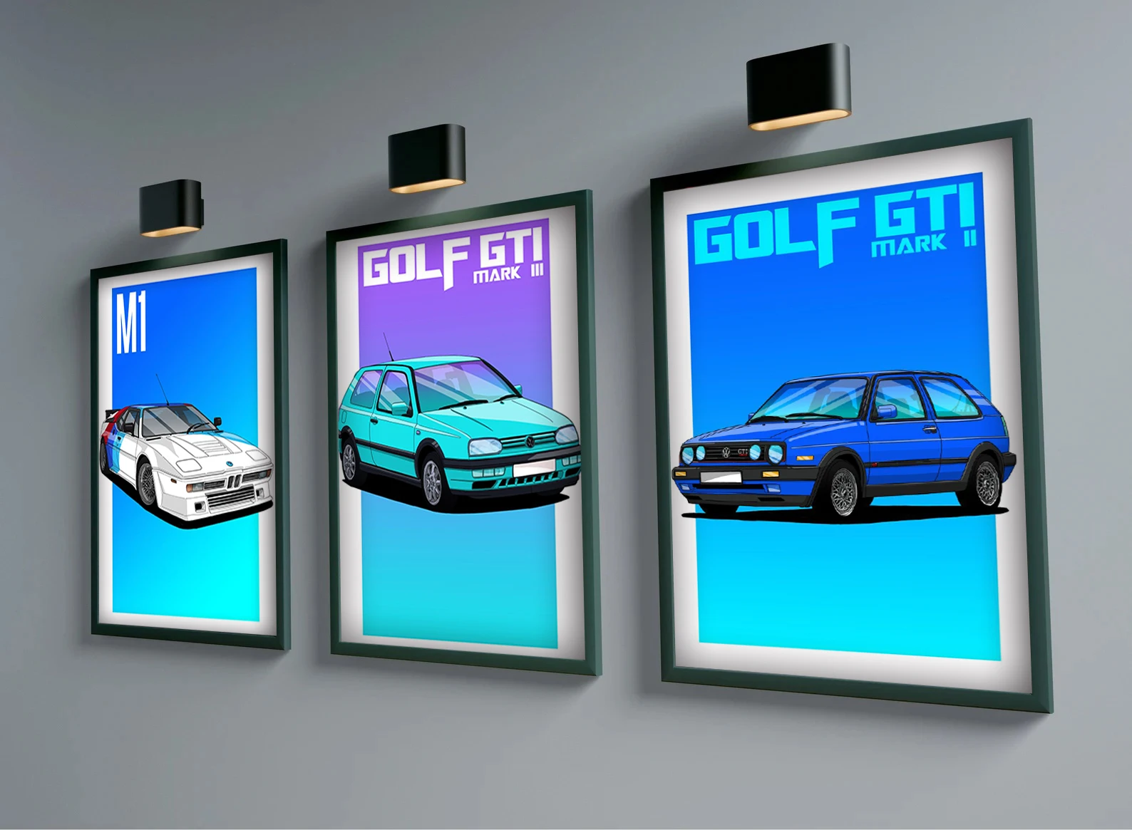 JDM Colorful Car Poster Decoration Wall Art GTR Neon Vaporwave outun Home Motorsport Raceing Room Decor Canvas Posters Aesthetic