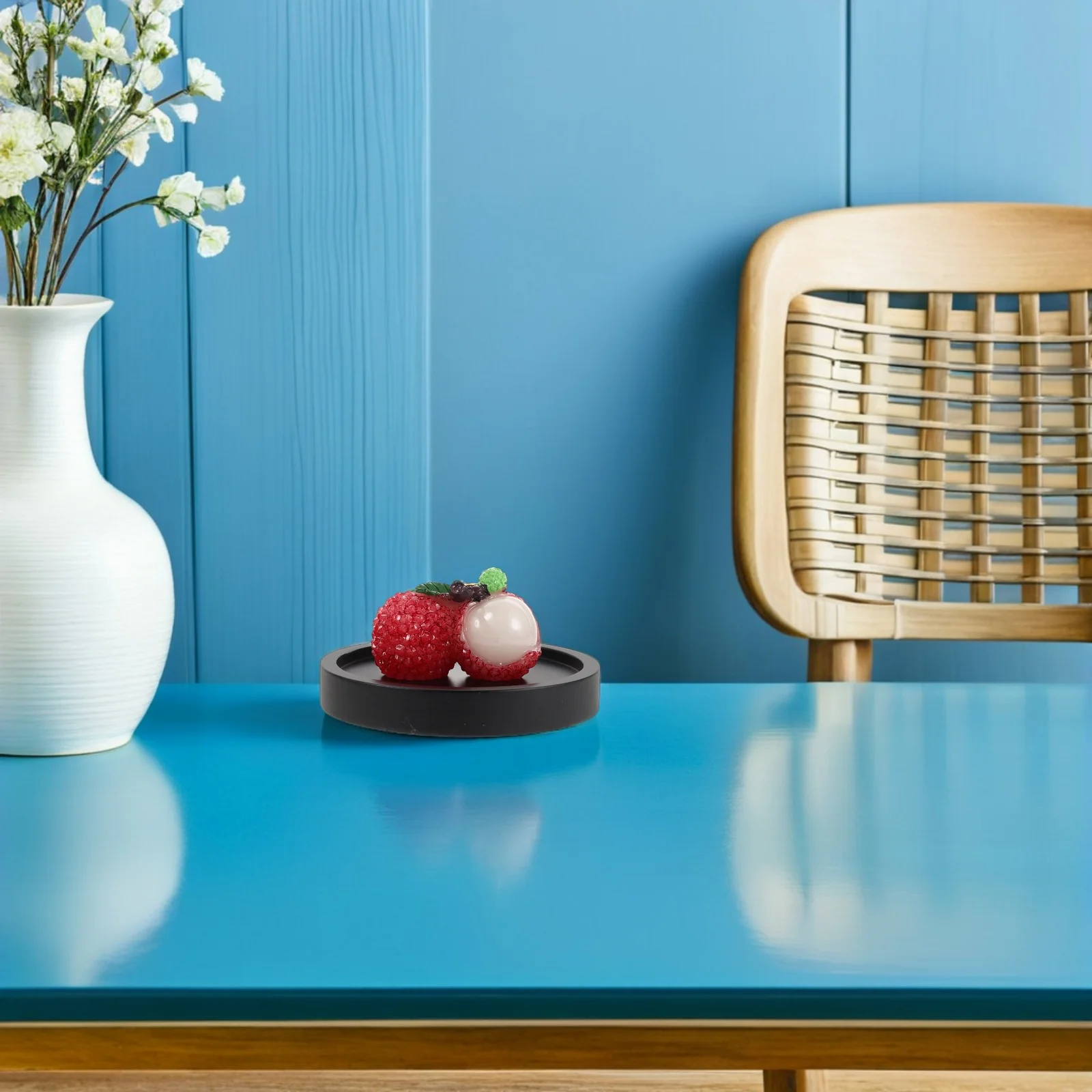 

Litchi Incense Base Resin Sculpture Bamboo Tray Tea Pet Decor Stable Ash Catcher Indoor Home Aromatic Ornament Desktop Accessory