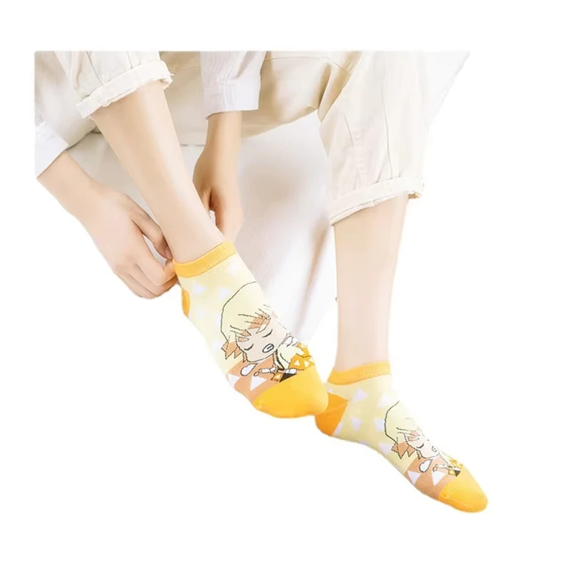 Anime Demon Slayer Kimetsu No Yaiba Sock Short Socks Cosplay Prop Cartoons Anime Kamado Tanjirou Kamado Nezuko Cotton Socks Hall