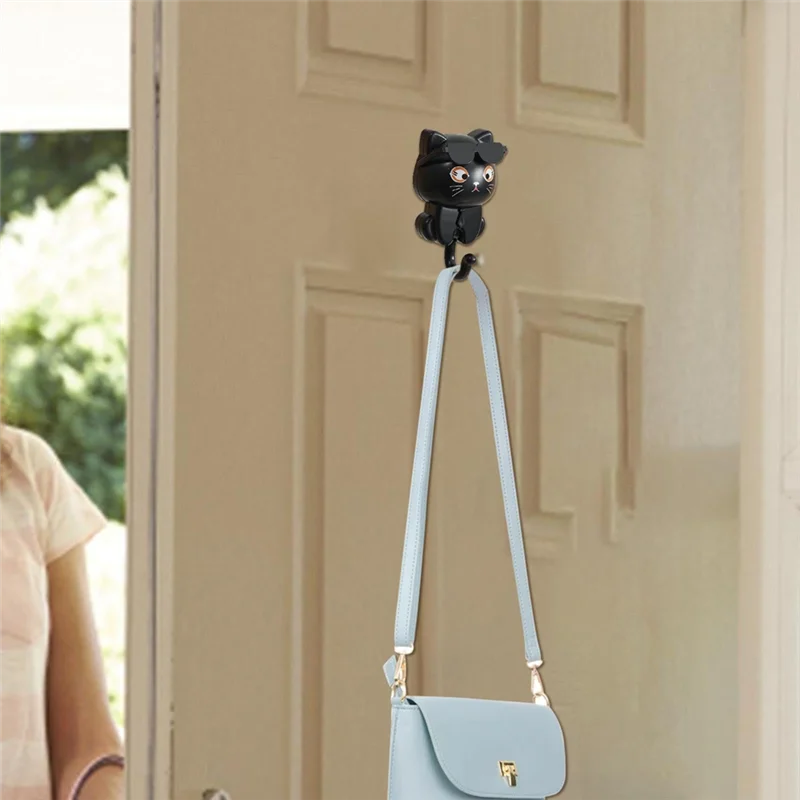 خطاف مفاتيح على شكل قطة لطيفة من TAIGH، سلسلة مفاتيح على شكل قطة، خطاف معطف للقطط، خطاف معطف لاصق على شكل قطة لطيف، خطاف حائط للمعطف #3