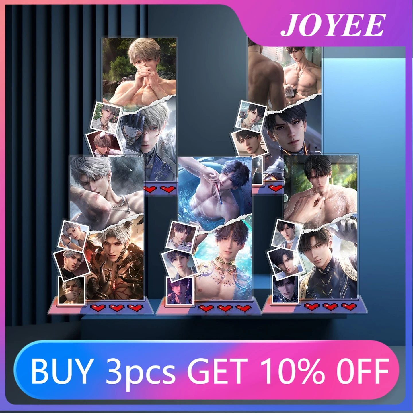 ความรักและ Deepspace Charm Series Rafayel อะคริลิคเซ็กซี่ Boy Zayne โต๊ะเครื่องประดับกล้ามเนื้อ Sylus อุปกรณ์เสริมสะสม Caleb ของเล่น