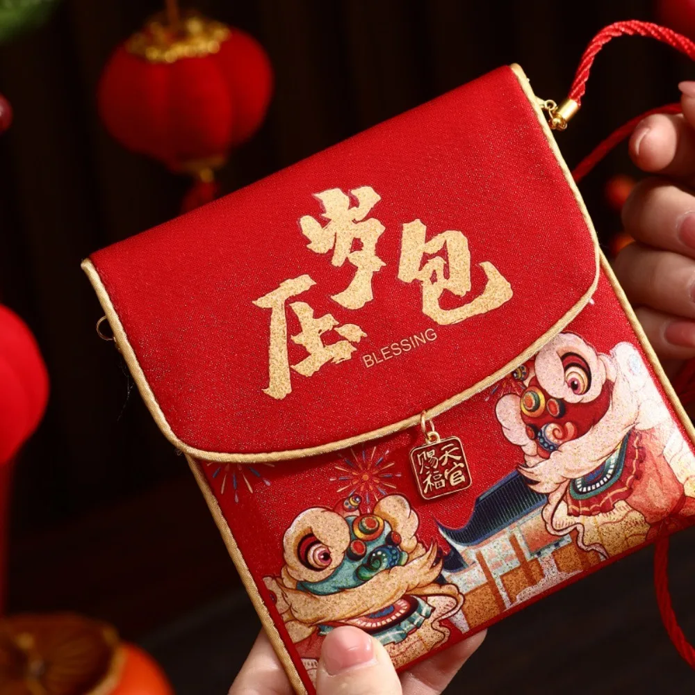 

Traditional New Year Chinese Red Envelope Cloth Snake Chinese Year Packet Envelopes CNY Blessing New Year Pocket Bag