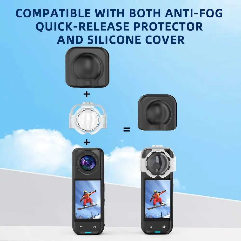 Anti-fog Lens Guard Optical-grade PC Quick-release Lens Cover Transparent Protective Cap for Insta360 X5