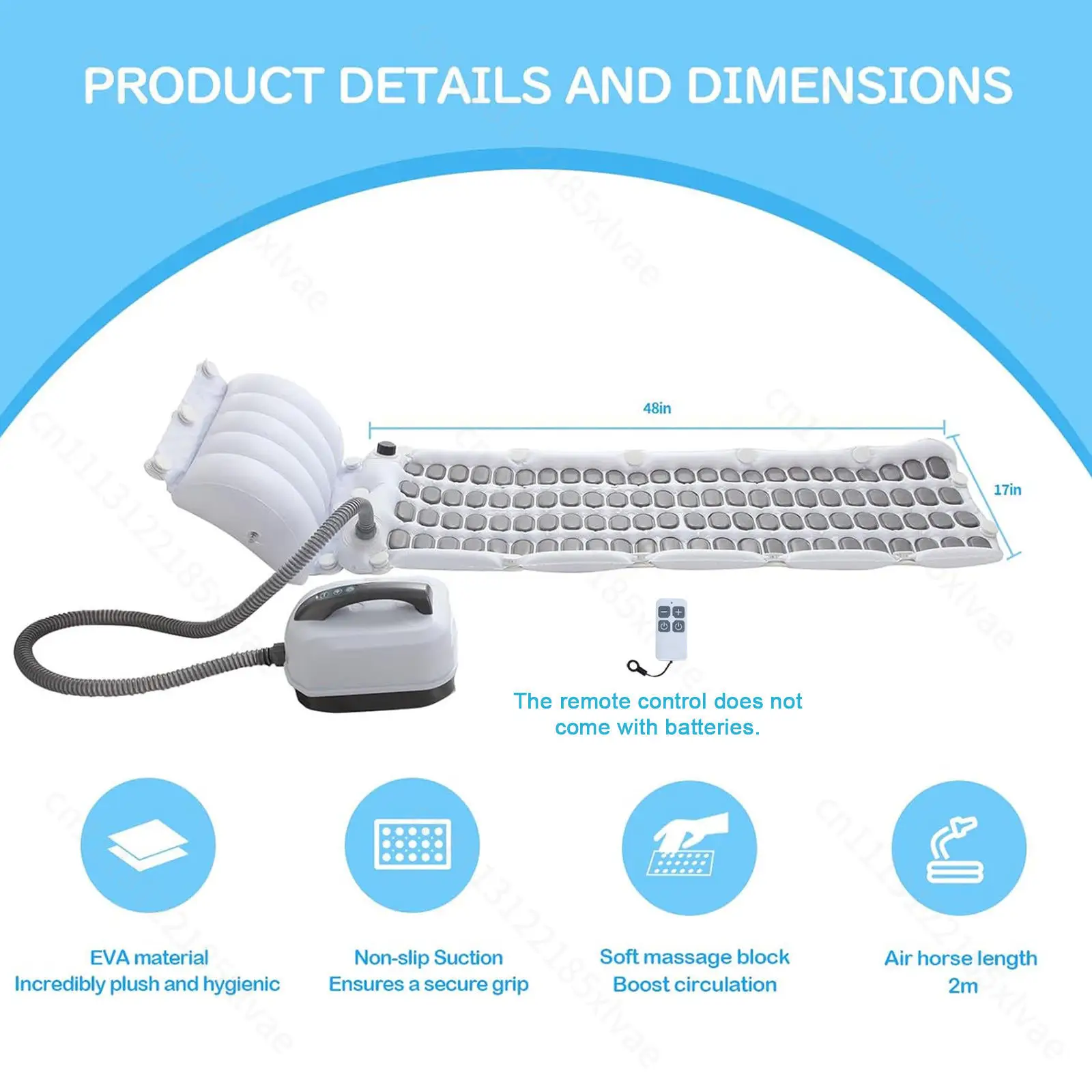 For Waterproof Anti-Slip Electric Bubble Massage Mat Full Body Spa Bath Massager for Summer Bathtub Relaxation