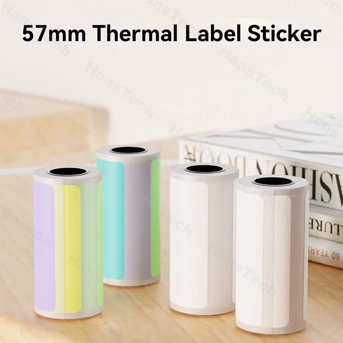 15mm 30mm Color Sticker Label White Thermal Label 57mm BPA Free for Peripage A6 Cute Cat C9 Paperang P1 Phomemo T02 Junk Jingle