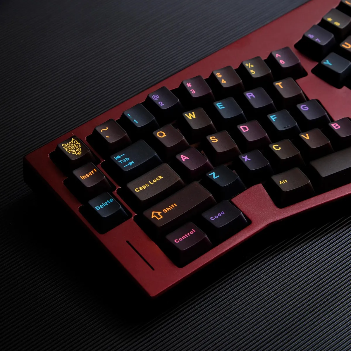 

114 клавишных колпачков Colorful Underground World, двойного формования, профиль Cherry, полупрозрачные, для механических клавиатур MX