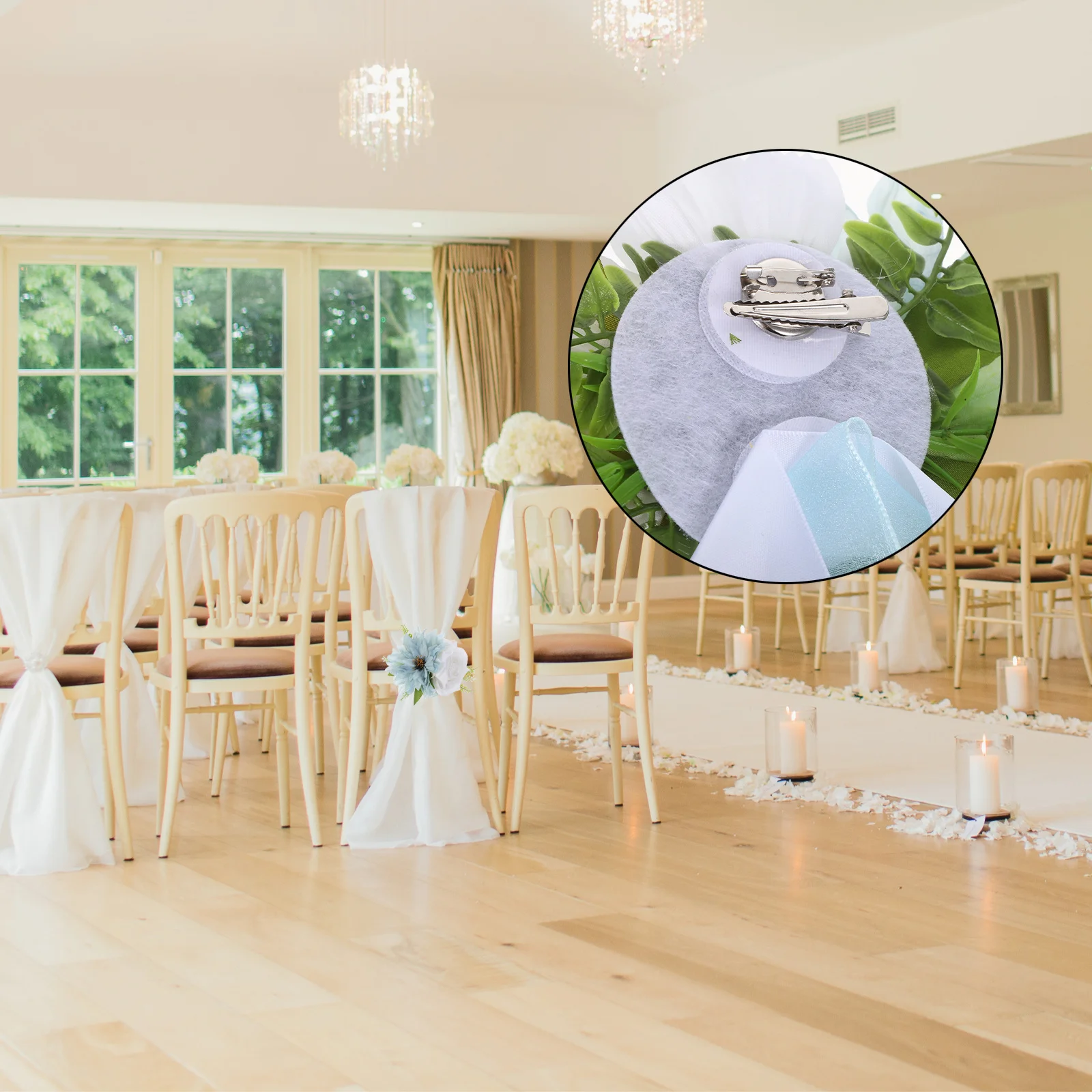 

Flower Curtain Tiebacks Artificial Floral Holdbacks Wedding Chair Back Flowers Bridal Shower Aisle Ceremony Decor