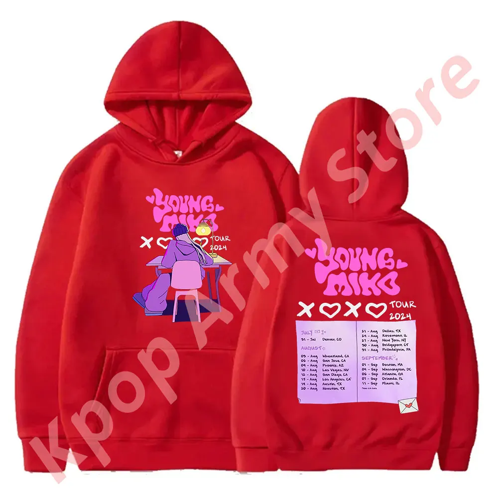 Young Miko XOXO Tour Merch Hoodies Rapper New Logo Pullovers Women Men Fashion Casual HipHop Style Sweatshirts