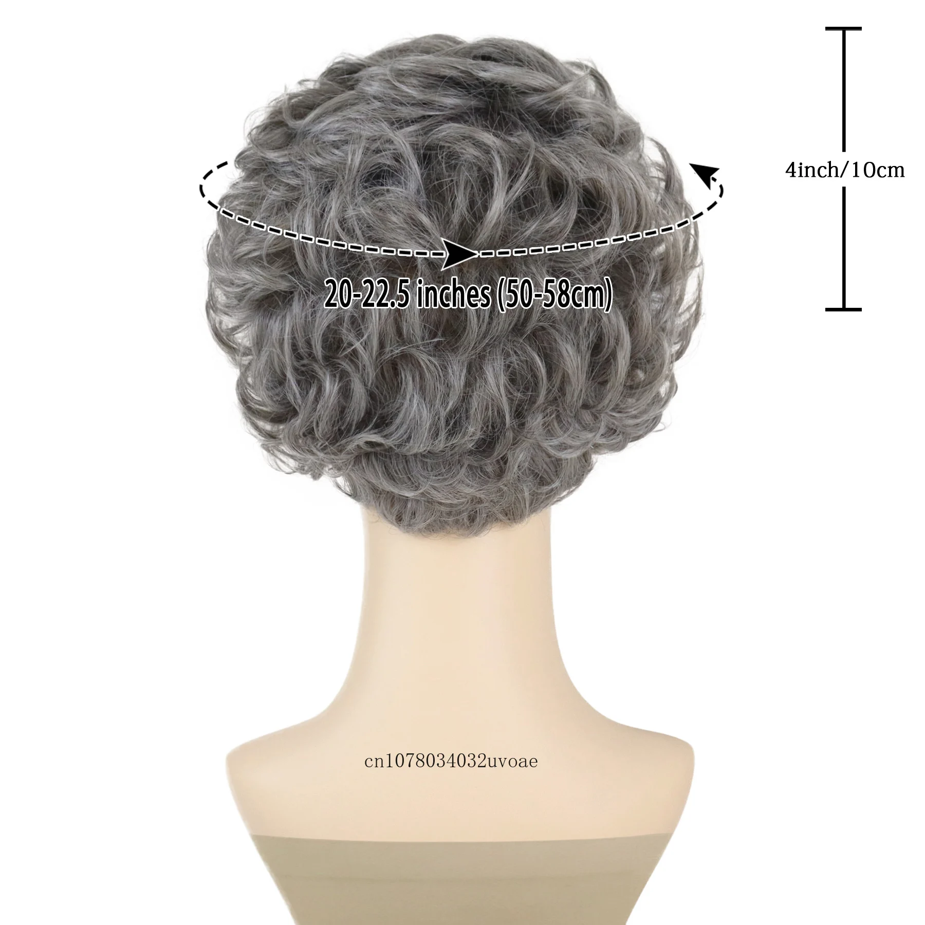 Grey Curly Wigs for Women Synthetic Hair Short Haircuts Mommy Wigs Granny Old Lady Silver Wig with Bangs Natural Hairstyles Soft