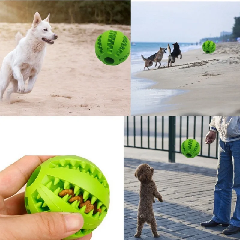 Dog Toy Interactive Rubber Dog Ball Toys for Dogs Puppy Cat Chewing Toys Funny Pet Tooth Cleaning Snack Ball Toy Pet Products