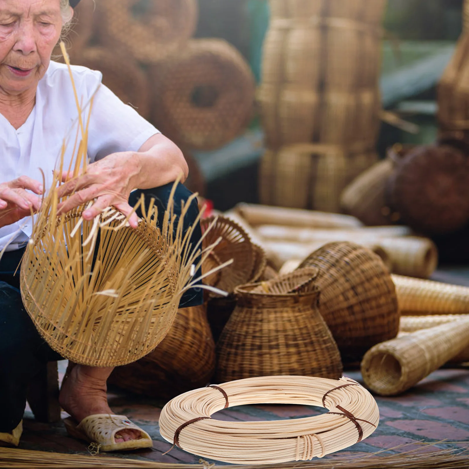 

Rattan Weaving Wicker Repair Furniture Kit Basket DIY Handicraft Wicker Repair Kit Long Lasting Natural Environment