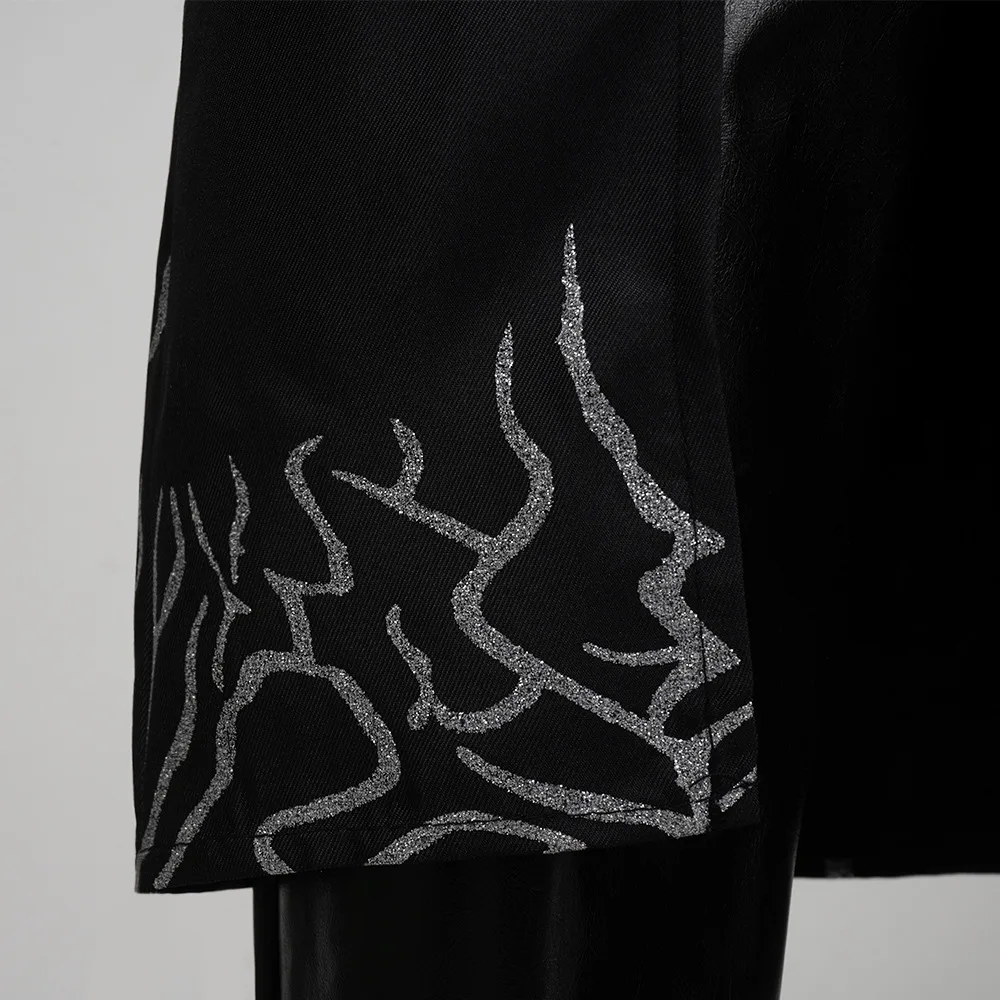 Kids Cosplay Suit KPop Demon Hunters Saja Boys Cospplay Costume Jinu Saja Robe Baby Black Uniform Stage Performance Halloween