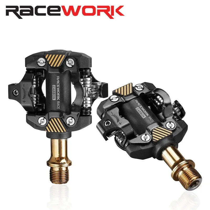 

Mountain Bike Parts RACEWORK MTB Pedal Self Locking SPD Cleats Bearing Footrest Bicycle Cycling Components