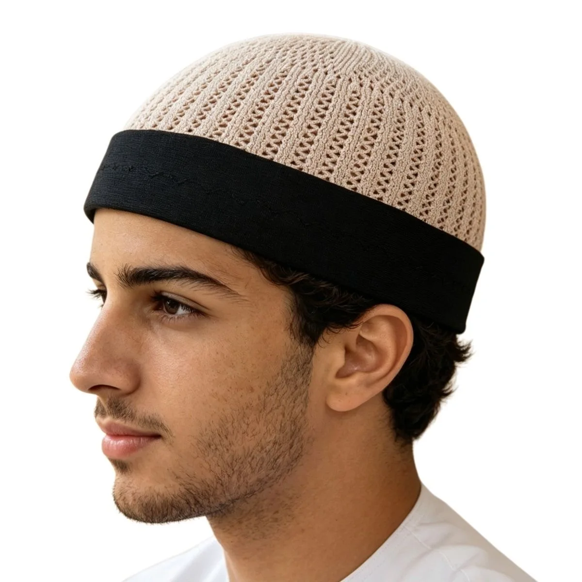Muslim Caps For Men Clothing  Skull Prayer Hat Knitted Mesh Kufi Kippah Islamic Saudi Arabia Jewish Summer 0789 view 3