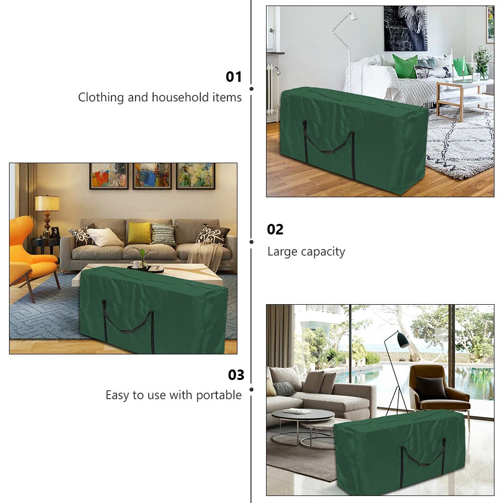 

Cushion Storage Bag Green Oxford Cloth Waterproof Dustproof Foldable Bag for Clothing Quilts Toys Books Holiday Christmas Tree
