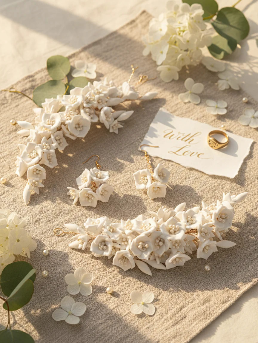 

Набор из 4 предметов: Элегантные белые свадебные аксессуары для волос с цветами, жемчужные заколки для волос с подвесками-серьгами, украшения в стиле бохо для женщин на выпускной