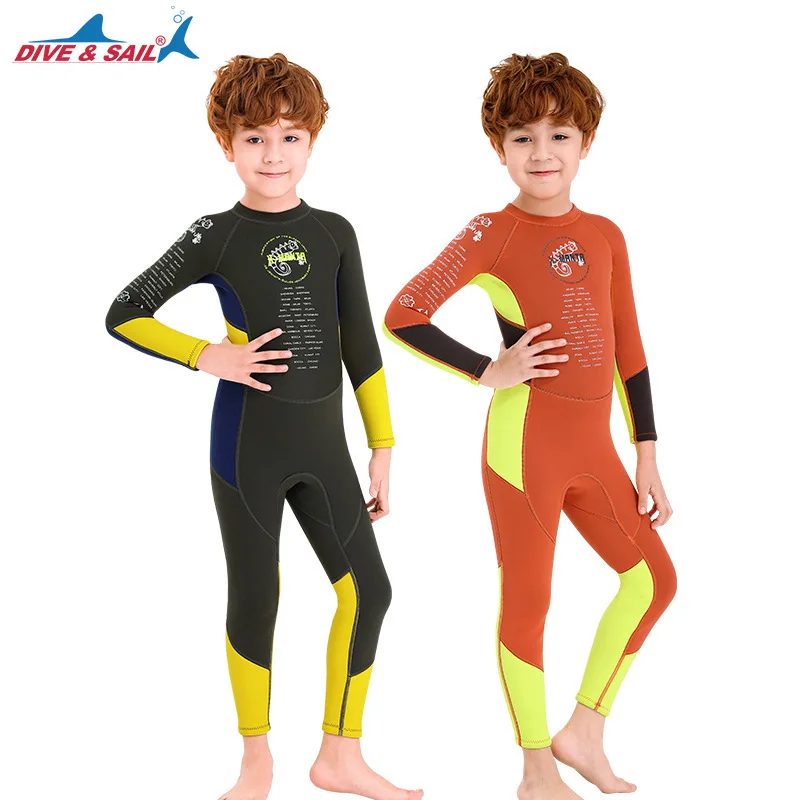 children's diving suit 2.5mm one-piece long sleeve warm boys' snorkeling surfing waterproof mother swimsuit