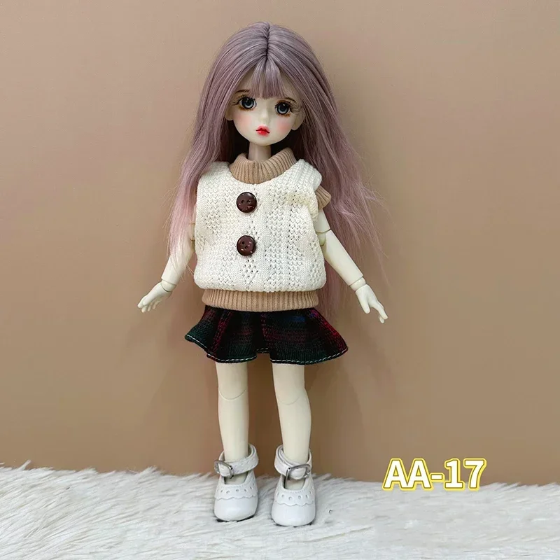 Fashion 1/6 Bjd Doll Outfit 30cm Doll Changing Clothes Set Lolita Clothes Accessories