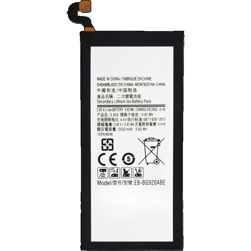 New High quality replaceable Battery 2550mAh EB-BG920ABE Battery For Galaxy S6 Mobile Phone Batteries