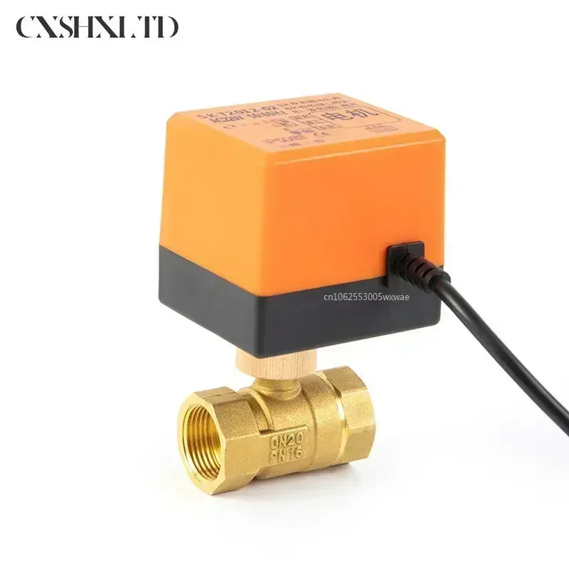 DN15/DN20/DN25/DN32 AC 220V Brass Electric Motorized Thread Ball Valve 2-Way 3-Wire DC 12V Solenoid Water Valve with Actuator