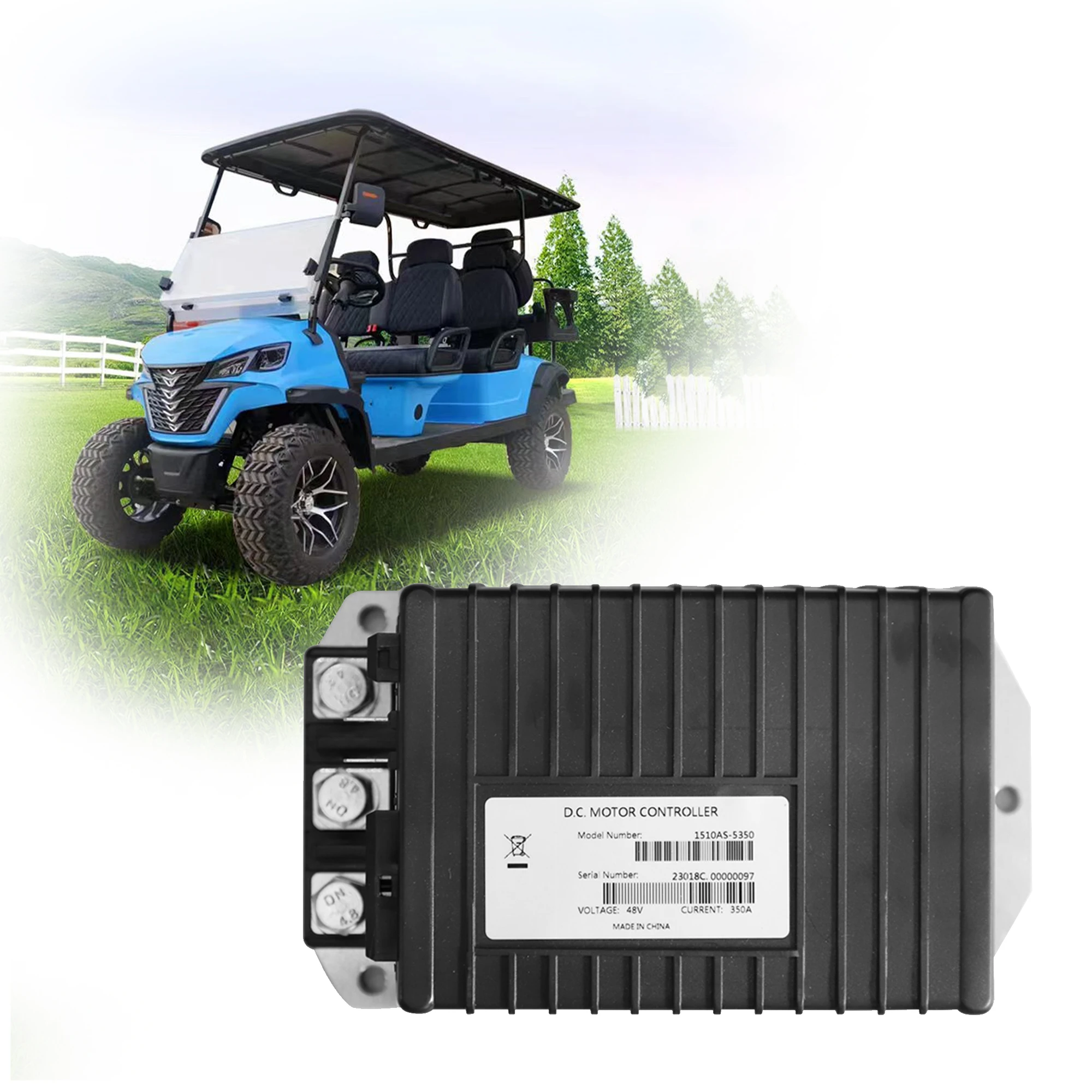 

48V 350A 1510AS-5350 DC Motor Controller Compatible with Curtis Club Car Precedent IQ DS Golf Cart, Replace 102806203