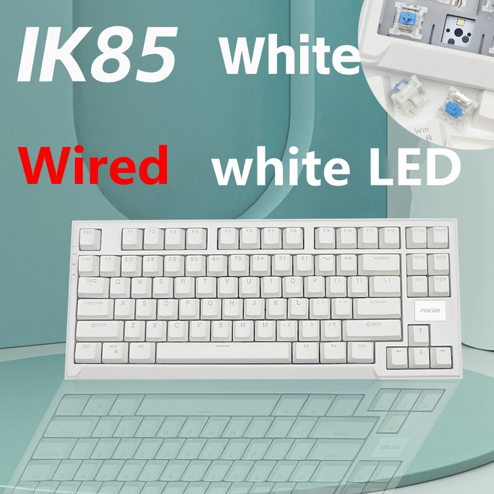 Imagem -03 - Junta de Teclado Hot Swappable Outemu Feker Panda Switch Iluminação Led Branca Janela com Fio Teclado Mecânico Feker-ik85