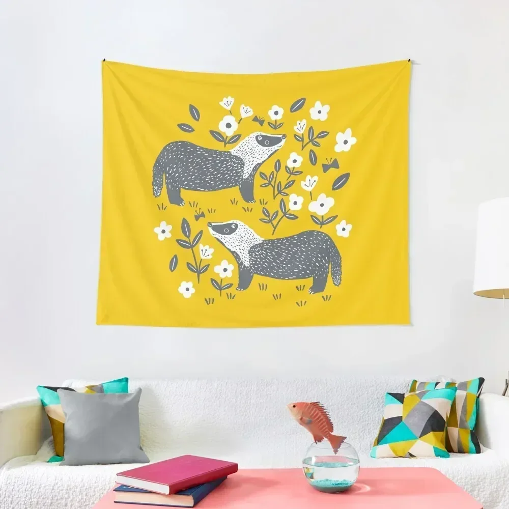 Badgers Tapestry Korean Room Decor Wall Mural Home Decorating Aesthetic Room Decorations Tapestry