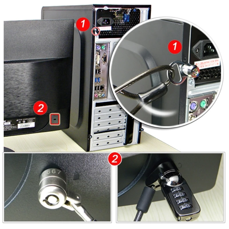 Security Lock with Keys Computer Hosting Chassis Anti-theft Lock Replacement