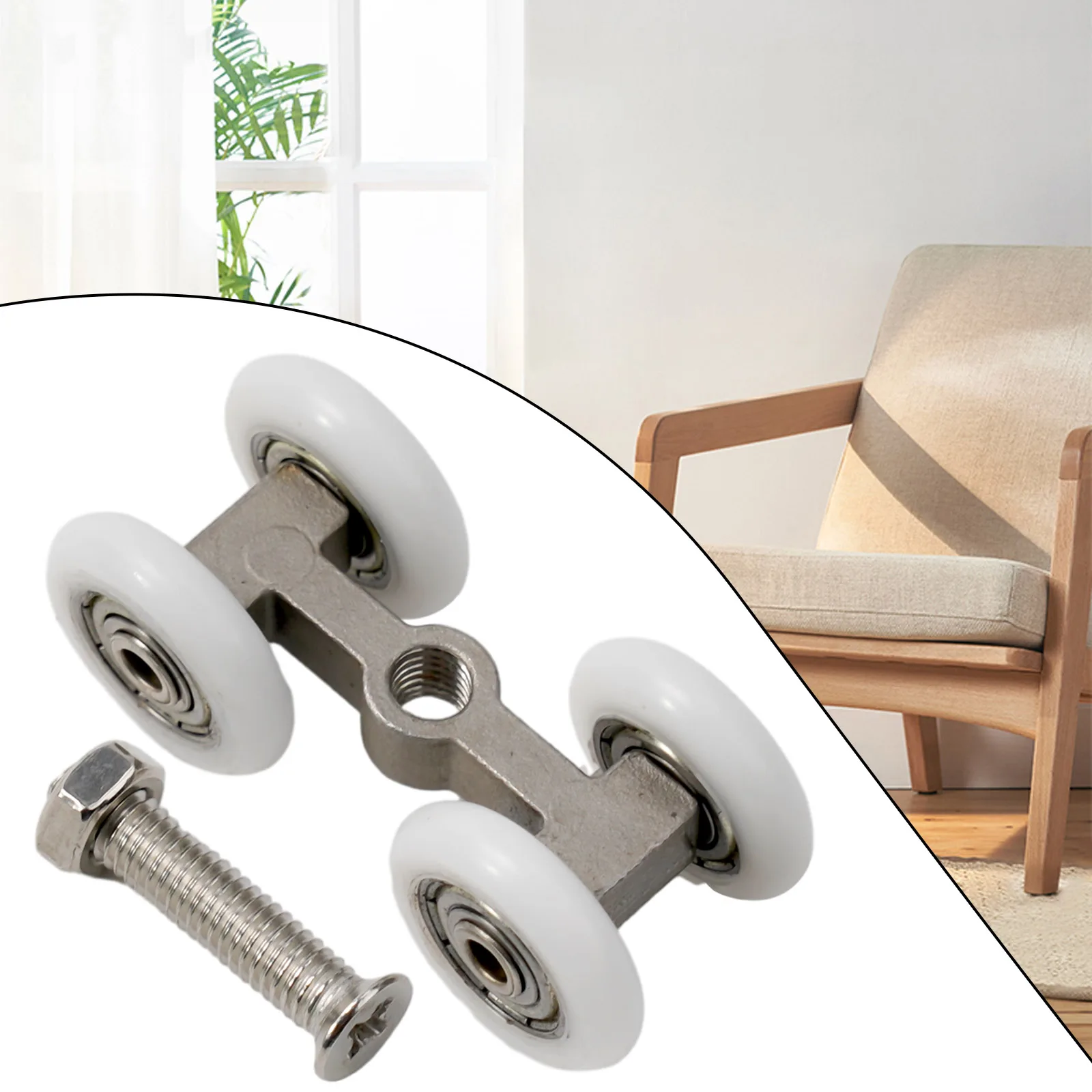 Stainless Steel Sliding Door Roller Unit for Supporting Interior Sliding Doors in House and Apartment Settings