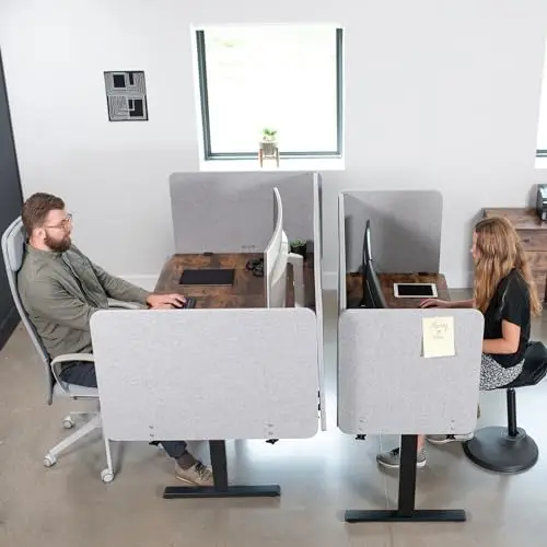Gray Clamp-on 71 x 24 inch Privacy Panel, PP-2-V072G | Sound Absorbing Cubicle Desk Divider, Acoustic Partition