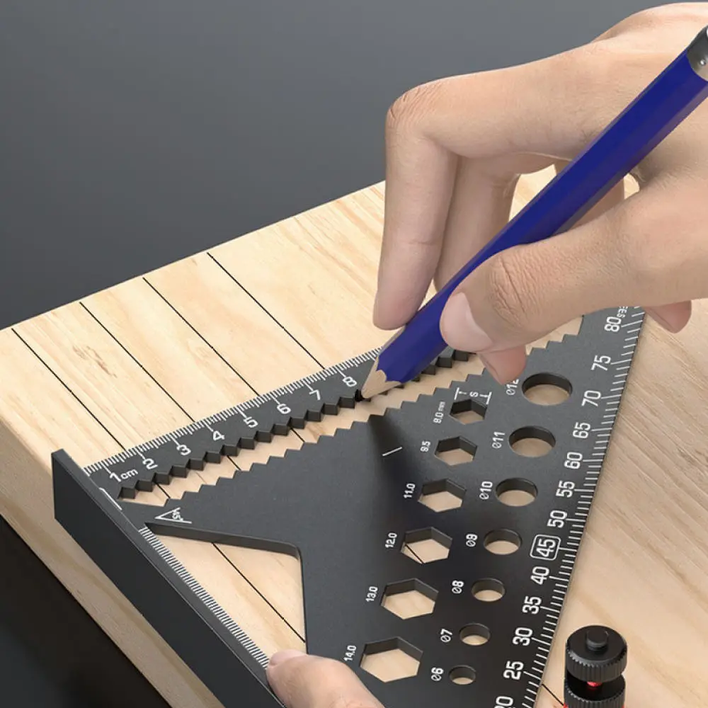 Multi Purpose Measuring Set For For Kasiluo Steel Tape Measure And Aluminum Triangle Ruler Woodworking Construction