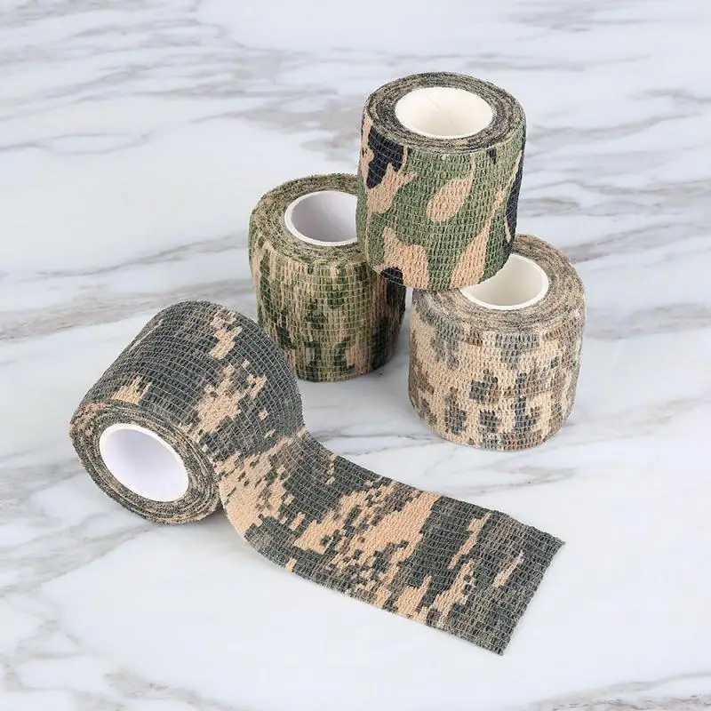 Elastic Wrap Tape Adhesive Outdoor Hunting Camouflage Stealth Tape Waterproof Wrap Durable Self Adhesive Elastic Bandage