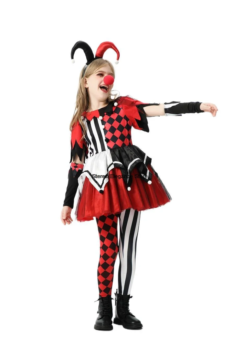 

2024, детский костюм на Хэллоуин, клоун, воскрешение, косплей для девочек, забавное платье, детская одежда, представление ужасов