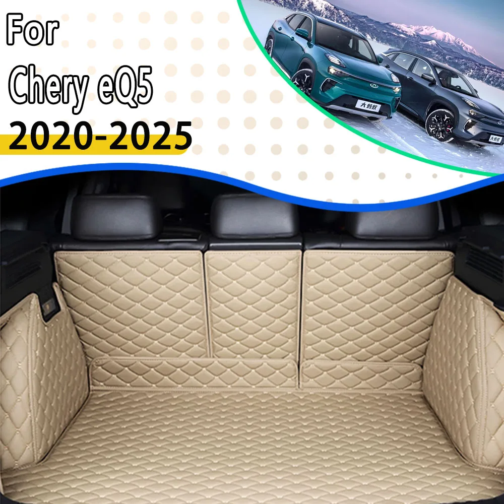 

Luxury Car Rear Trunk Mats For Chery eQ5 Ant e-SUV S61 2020 2021 2022 2024 5seat Leather Cargo Tray Trunk Carpet Car Accessories