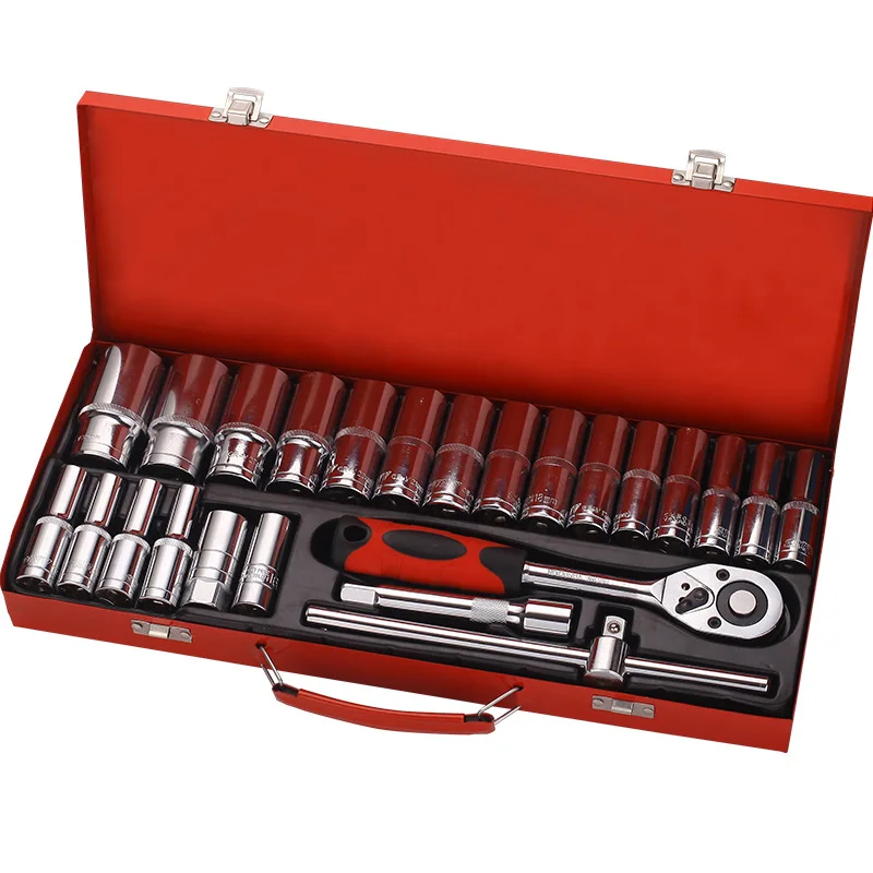 

Suitable for comprehensive ratchet wrench set 24 pieces tool long sleeve mirror with spark plug